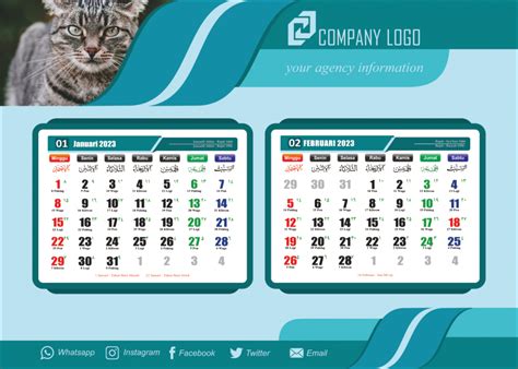 Download Template Kalender Meja 2023 CDR