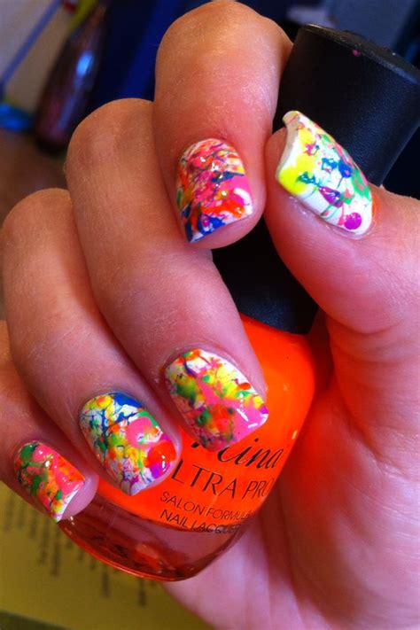 Paint Splatter nails by Sarah | Splatter nails, Nails, Nail art