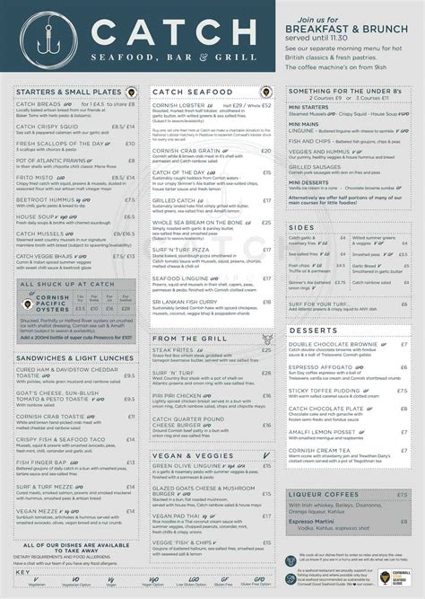 Catch Menu Summer 2019 - Catch Seafood Restaurant Mawgan Porth