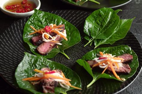 Vietnamese Lemongrass Beef on Betel Leaf | Asian Inspirations