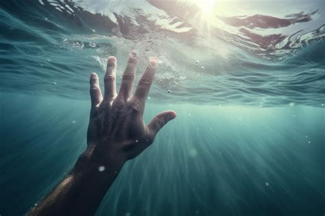 Premium AI Image | Drowning hand Person fear help Generate Ai