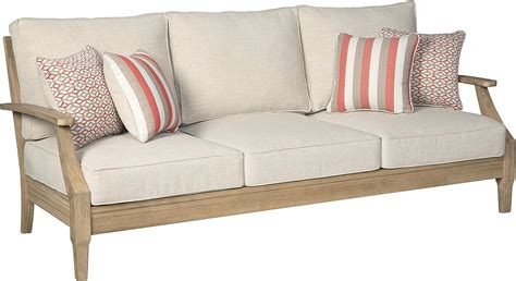 Clare View Sofa with Cushion – Eucalyptus Wood Frame – Beige – Classic Space