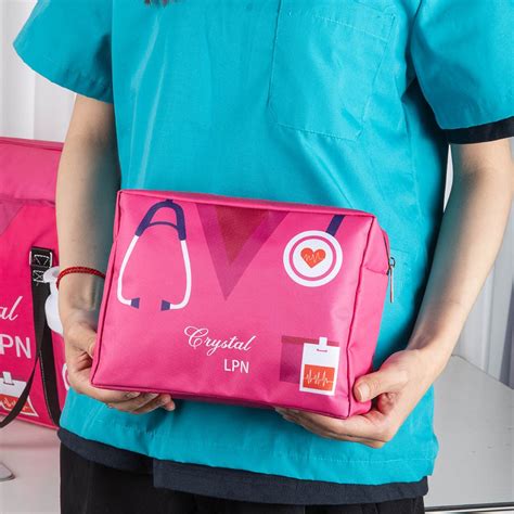 Personalized Large Nurse Tote Bag for Work, Small Canvas Nursing Bag with Zippered, RN CNA LPN ...
