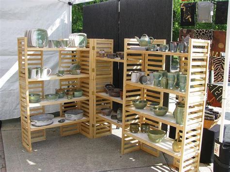 portable wood shelving for craft booths #potteryforbusiness | Craft booth displays, Craft booth ...