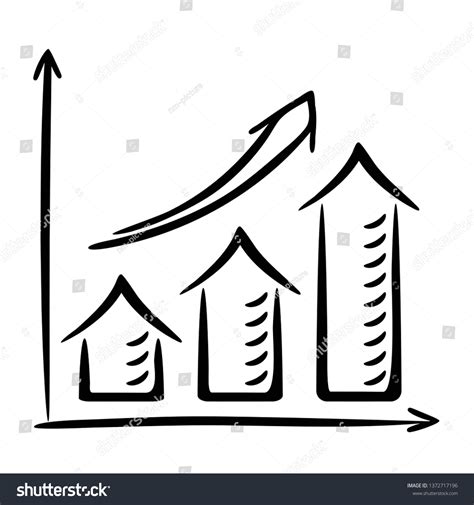 Growth Chart Black Outline On White Stock Vector (Royalty Free ...