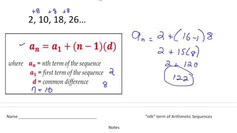 "nth" term (Arithmetic Sequences) - YouTube