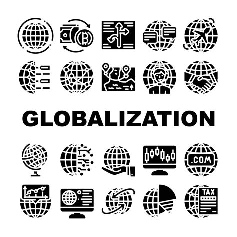 Globalization Worldwide Business Icons Set Vector 8079310 Vector Art at ...