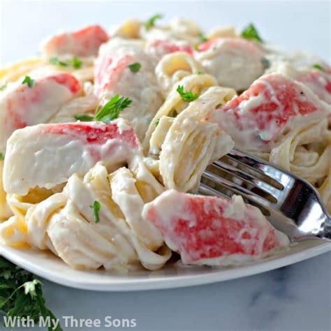 Creamy Crab Fettuccine Alfredo Recipe | Kitchen Fun With My 3 Sons