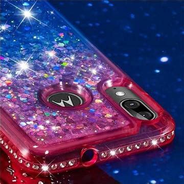 Diamond Frame Liquid Glitter Quicksand Sequins Phone Case for Motorola ...