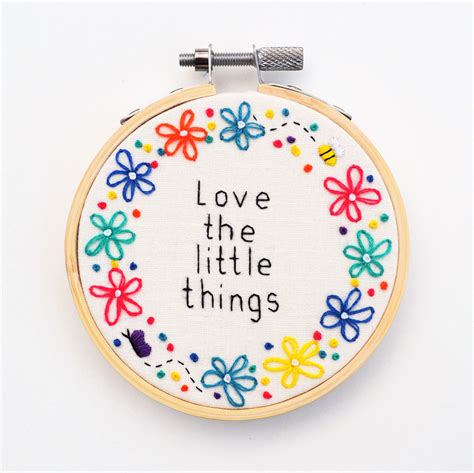 Inspirational Quote Embroidery Hoop 'love the Little | Etsy