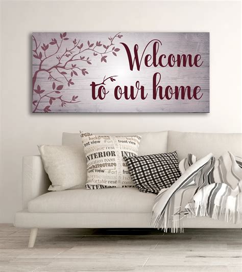 Home Wall Art: Welcome To Our Home V3 (Wood Frame Ready To Hang) - Sense Of Art