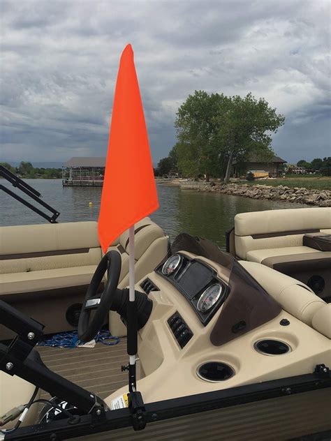 Pontoon Boat Flag Holder. Orange safety flag included. Tired of Holding ...