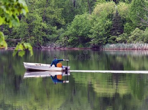 Fishing boat on the lake stock photo. Image of fishing - 12153068