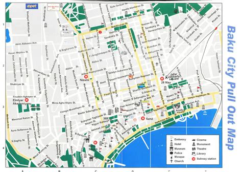 Baku city road map. Road map of Baku city | Vidiani.com | Maps of all ...