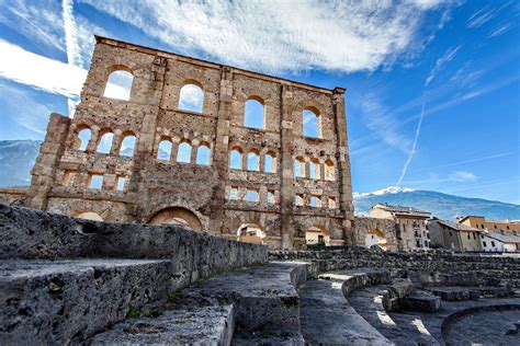 The impressive #Roman theater of #Aosta, in the northern region of Val ...