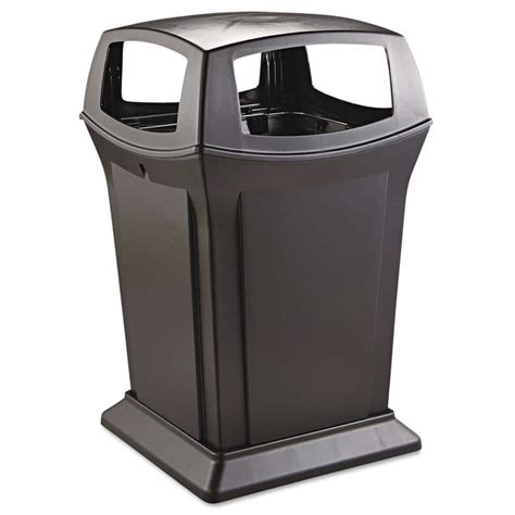 Rubbermaid Commercial Products Ranger 45 Gal. Black Structural Foam Square Fire-Safe Trash Can ...