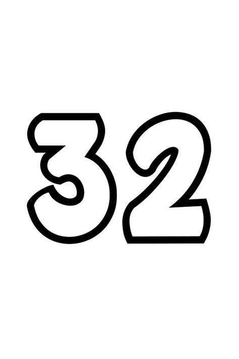 the number 32 is shown in black and white