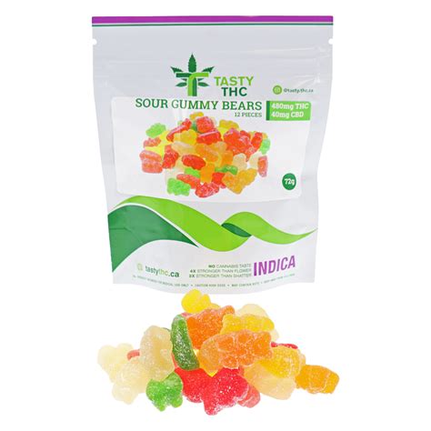 Sour Gummy Bears (480mg THC/40mg CBD) - Good Giggles Delivery