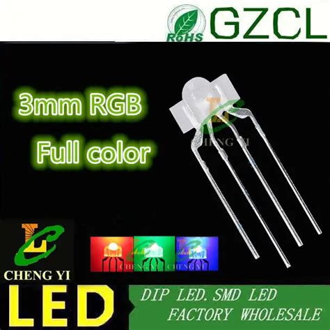 Hot sale 3mm RGB led diffused 4 PIN multicolor dip led 2.6*3.5*6.5mm ...