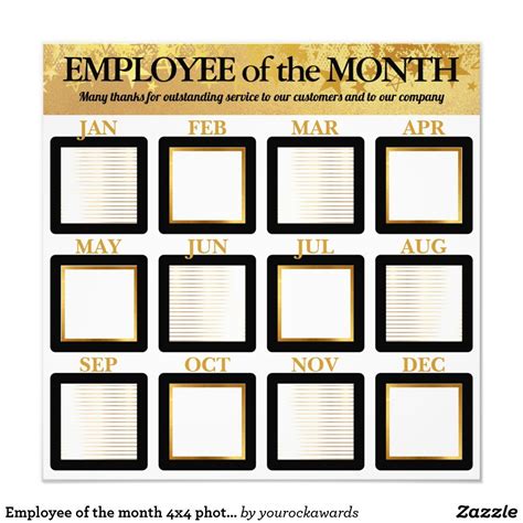 Employee of the month 4x4 photos office display photo print | Zazzle | Staff motivation, Work ...