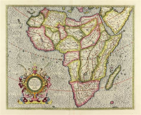 Old, antique map of Africa by G. Mercator | Sanderus Antique Maps ...