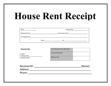 House Rent Receipt Format Receipt Template Invoice Template Word | My XXX Hot Girl