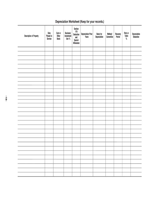 Depreciation Worksheet Pdf - Fill Online, Printable, Fillable, Blank ...