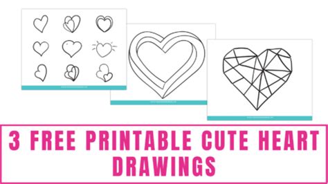 3 Free Printable Cute Heart Drawings