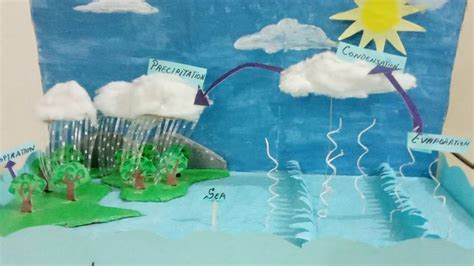 Water cycle | School project | 3D model for school exhibition | School exhibition, Water cycle ...