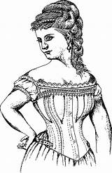 Vintage Corset Lady 1875 coloring Page  ColouringPages sketch template