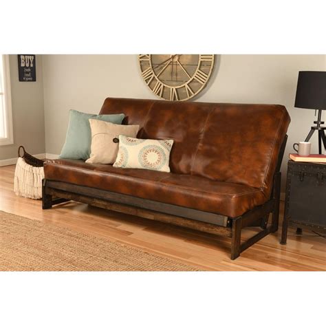 Kodiak Furniture Full-size Futon Cover in Saddle Brown Faux Leather - FLCVROTS