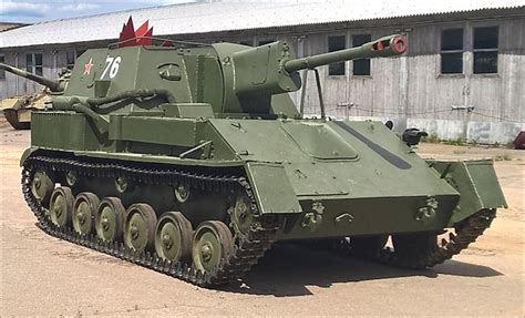 SU-76 Red Army Soviet WW2 76mm Self Propelled Gun at Kubinka Tank Museum