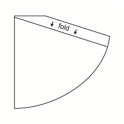 an image of a curved corner with arrows pointing to the left and right side, labeled fold