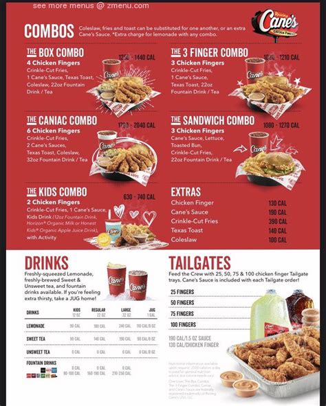 Online Menu of Raising Cane’s Chicken Fingers Restaurant, Stockton, California, 95207 - Zmenu