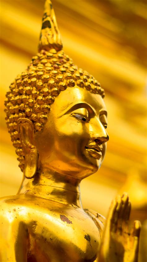 Golden Gautama Buddha Statue Thailand 4K Ultra HD Mobile Wallpaper