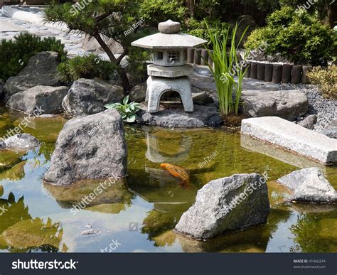 Details Japanese Garden Water Pond Stone Stock Photo 41466244 ...