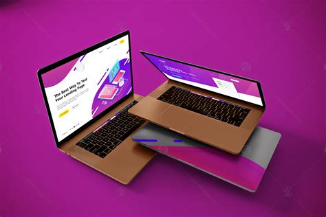 Floating MacBook Pro on Yellow Images Creative Store