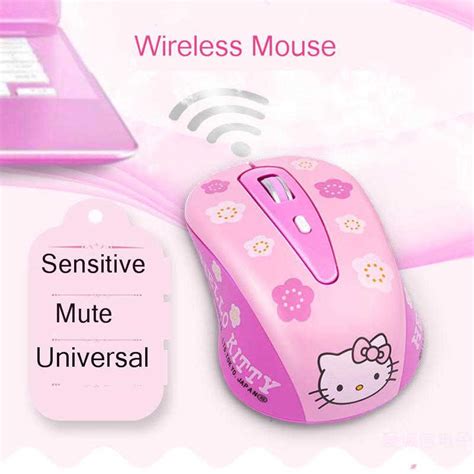 Hello Kitty Wireless Computer Mouse 2.4G USB Optical Mute Wireless ...