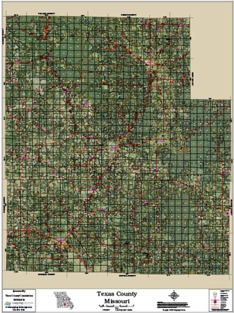 Texas County Missouri 2016 Aerial Map, Texas County Missouri 2016 Plat ...