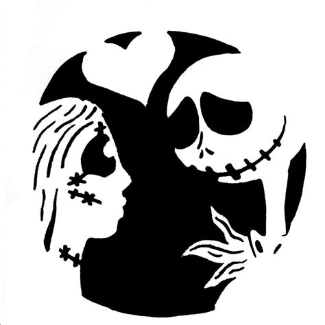 Nightmare Before Christmas: Jack & Sally (Pumpkin Stencil - Pumpkin Pattern - Pumpkin Template ...