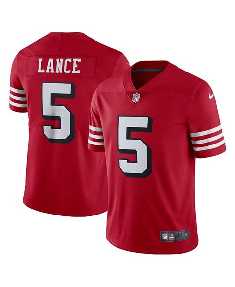 Nike Men's Trey Lance Scarlet San Francisco 49Ers Alternate Vapor ...