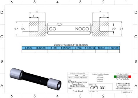 Plug Gauge Order Template Drawings - Yorkshire Precision