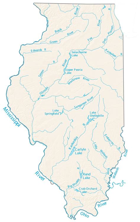 Illinois Lakes and Rivers Map - GIS Geography