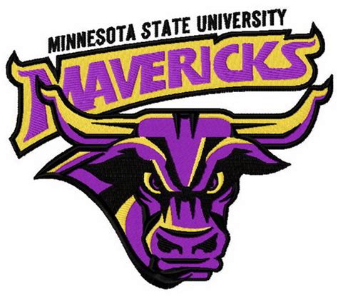 Minnesota State Mavericks logo embroidery design