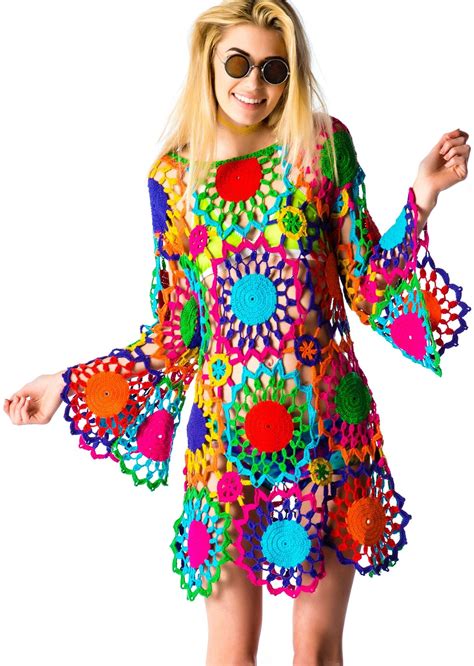 UNIF Psych Out Dress | Dolls Kill Crochet Hippie, Beau Crochet, Mode Crochet, Crochet Lace ...