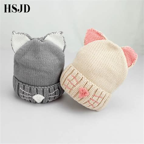 Aliexpress.com : Buy 2018 New Winter Cat Beanie Hat Women Sweet Cute Cat Ear Knitted Hats ...