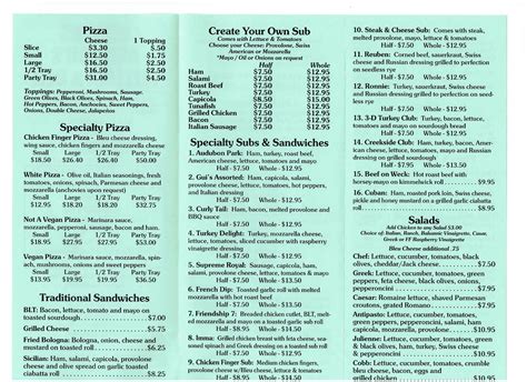 Menu – Sisters and Son's Pizzeria and Deli