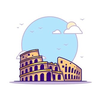 Premium Vector | Colosseum illustrations. landmarks concept white isolated. flat cartoon style