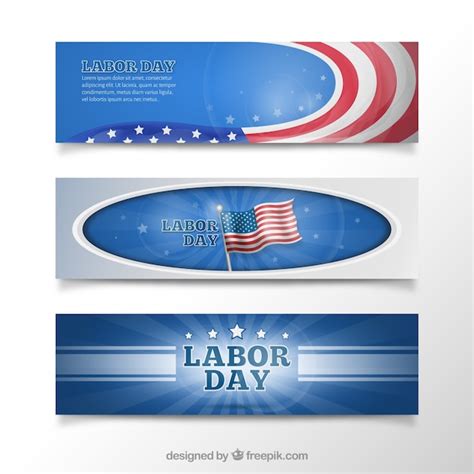 Free Vector | Labor day banners