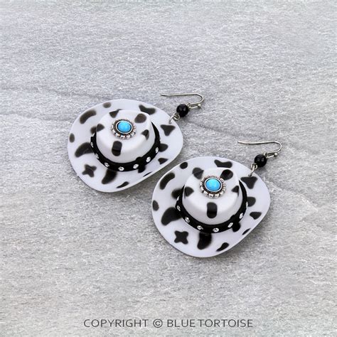 3D Concho Cowboy Hat Dangle Earrings – Bluetortoisewholesale